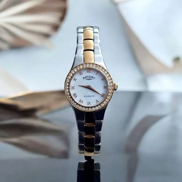 Rotary Pearl 2Tone Crystal Karóra