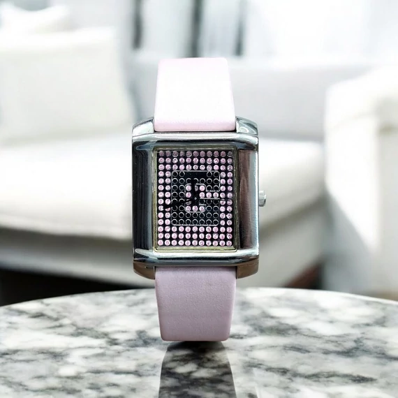 Guess x Swarovski Pink Crystal Karóra