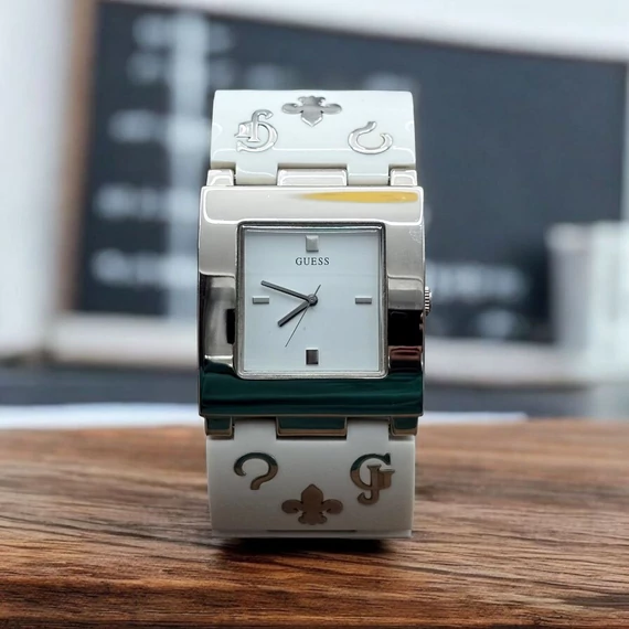 Guess White in Steel Karóra