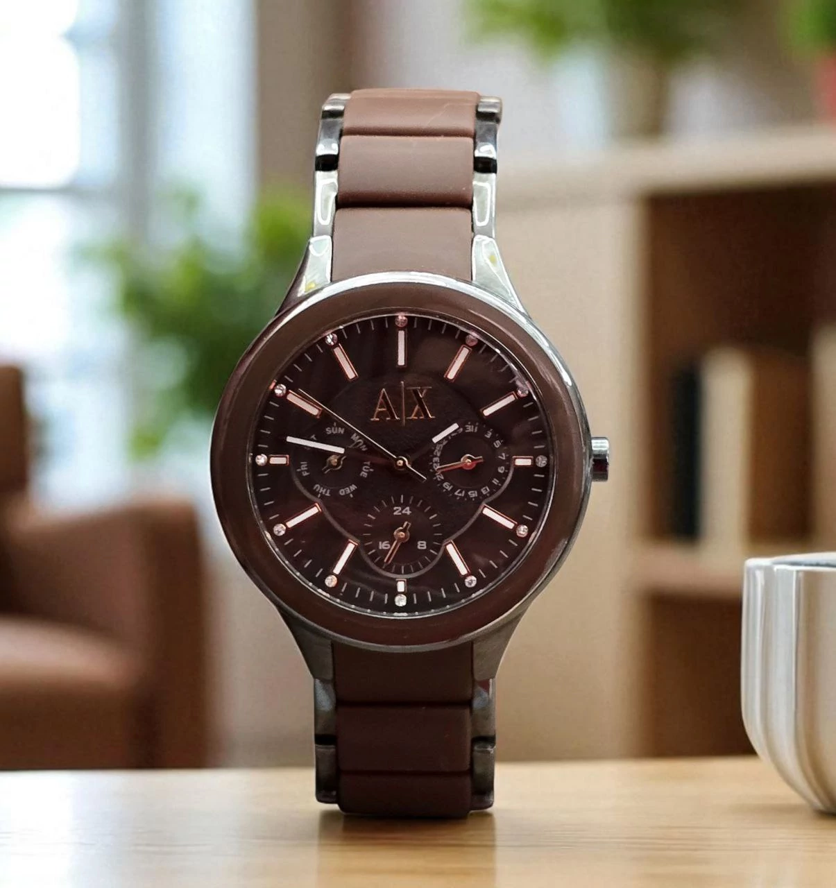 Armani Exchange Marrom Multifunkciós Karóra